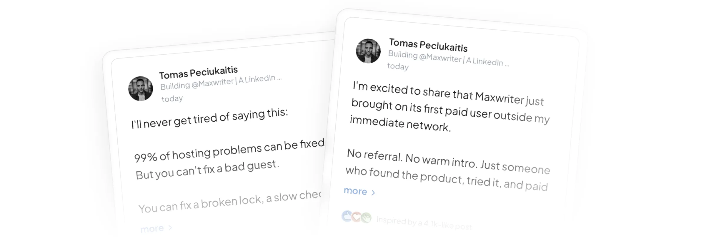 Example posts drafted in your voice